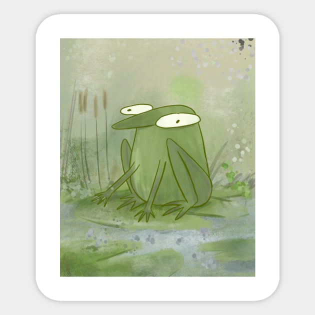 Weird frog painting Sticker by Oranges